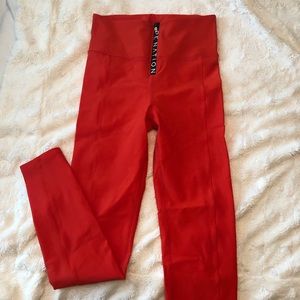 P.E. Nation Red Zip leggings